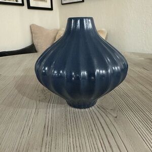 Jonathan Adler Squashed Lantern Midnight Blue 6” Vase